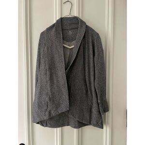 T by Talbots heather gray cardigan sweatshirt PS